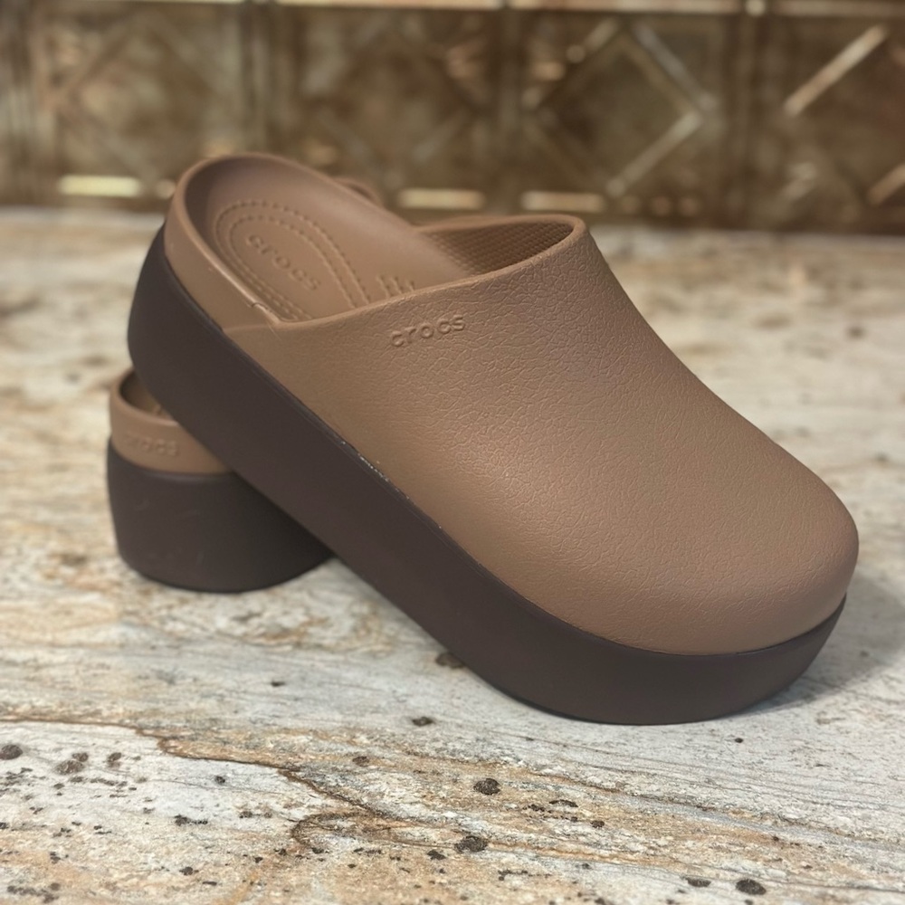 Dylan Sepia Platform Clog Croc